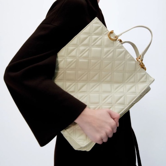 Zara Bags Zara Quilted Shopper Tote Bag Poshmark